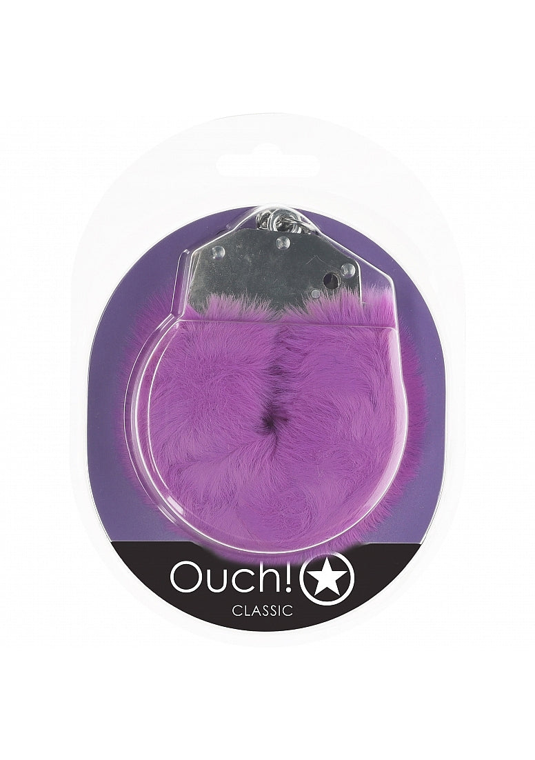 OUCH! CLASSIC FLUFFY HANDCUFFS PURPLE - SHTOU1047PUR