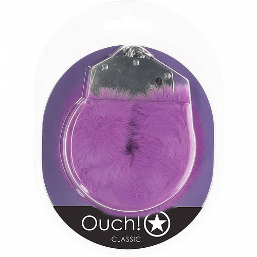 OUCH! CLASSIC FLUFFY HANDCUFFS PURPLE - SHTOU1047PUR