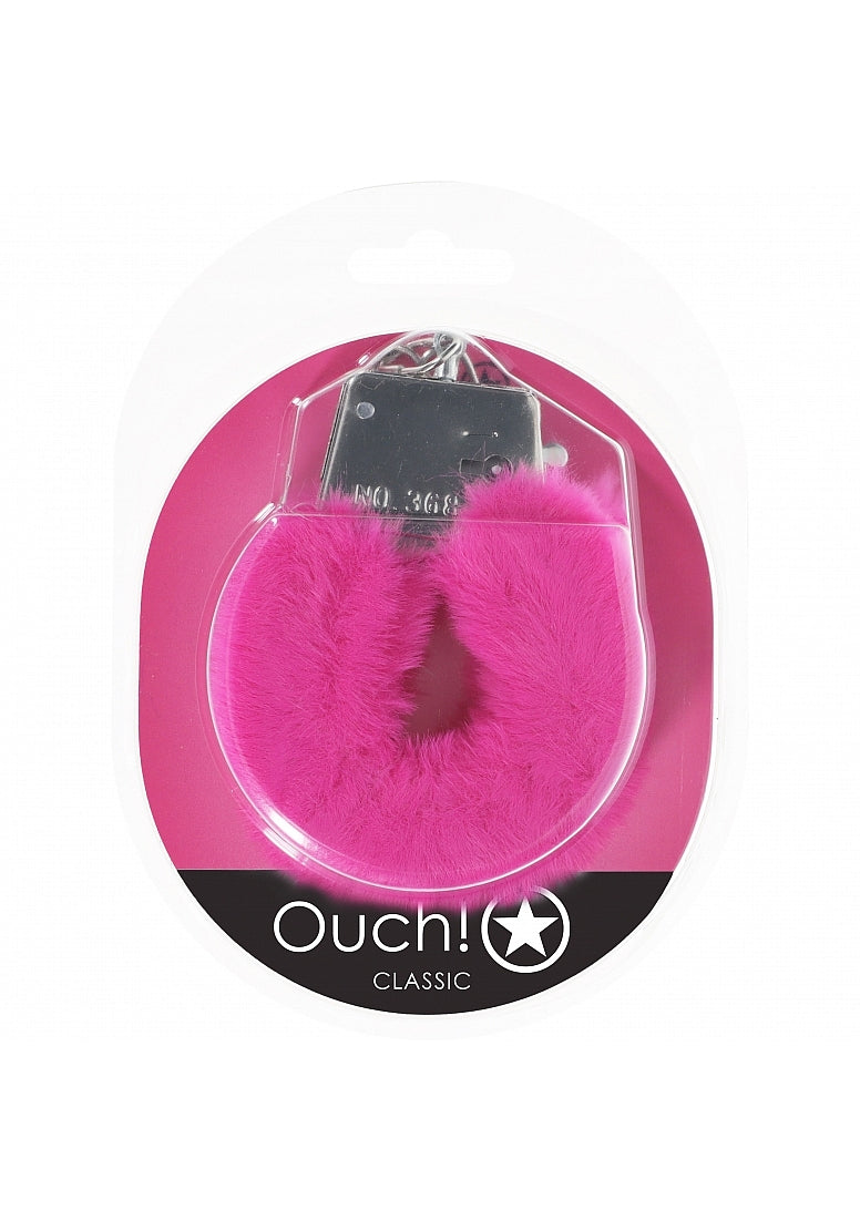 OUCH! CLASSIC FLUFFY HANDCUFFS PINK - SHTOU1047PNK