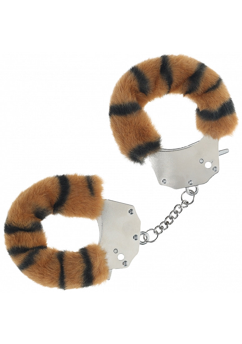 OUCH! HEAVY DUTY FLUFFY HANDCUFFS TIGER - SHTOU1046TIG