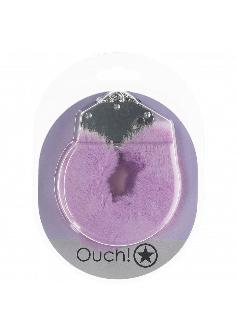 OUCH! HEAVY DUTY FLUFFY HANDCUFFS LAVENDER - SHTOU1046LAV