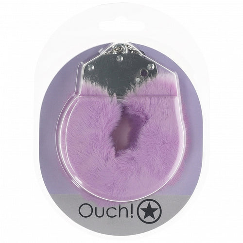 OUCH! HEAVY DUTY FLUFFY HANDCUFFS LAVENDER - SHTOU1046LAV