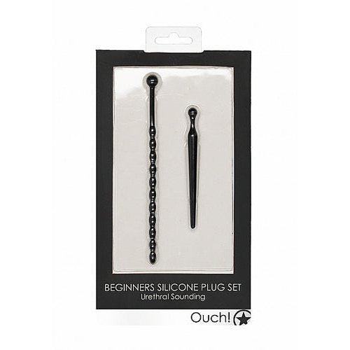 SILICONE BEGINNERS PLUG SET URETHRAL SOUNDING BLACK - SHTOU435BLK