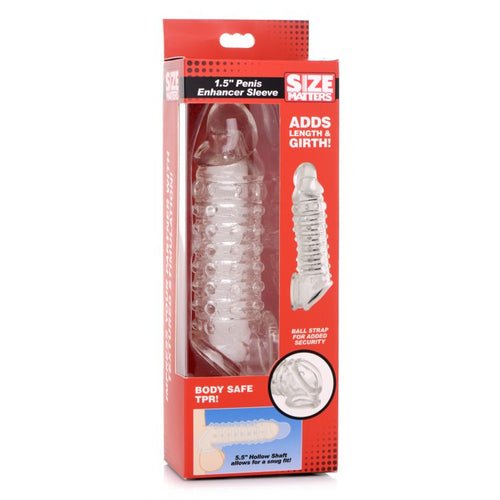 SIZE MATTERS 1.5IN PENIS ENHANCER SLEEVE CLEAR - XRAG576CLR