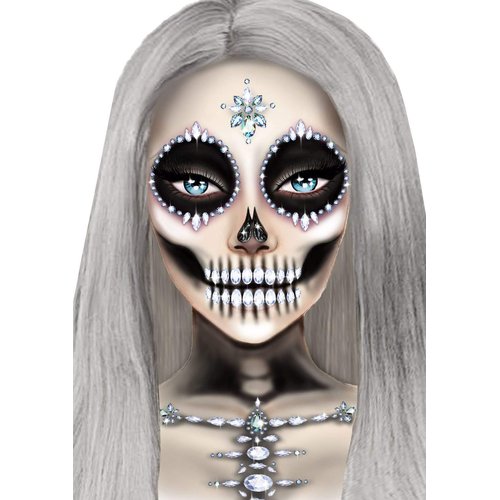 Skeleton Rhinestone Stick-On Jewels - EYE032    18322