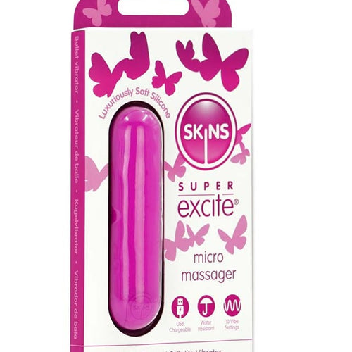 SKINS SUPER EXCITE PINK BULLET RECHARGEABLE - CRESKSEXBUL