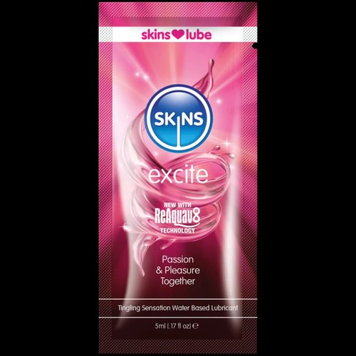 Skins Excite Tingling Water Based Lubricant - 5ml Foil - SKLUBEX5ML