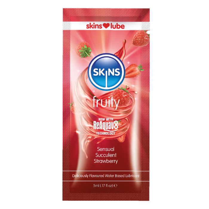 Skins Strawberry Water Based Lubricant - 5ml Foil - SKLUBSTR5ML