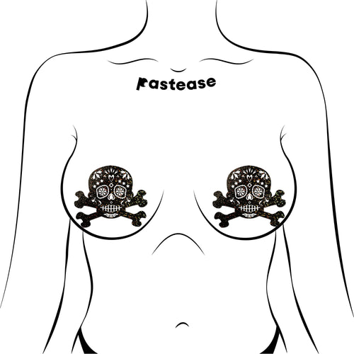 PASTEASE SKULL BLACK GLITTER CANDY - PASSKLCND
