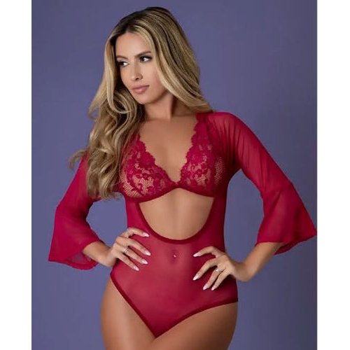 SLEEVE 3/4 PLAYSUIT CHERRY M