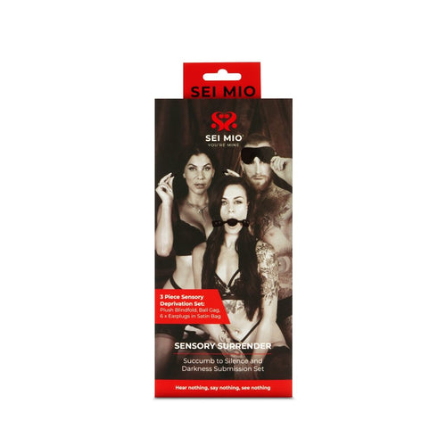 SEI MIO SENSORY SURRENDER BLINDFOLD GAG AND EARPLUG KIT - CRESM046
