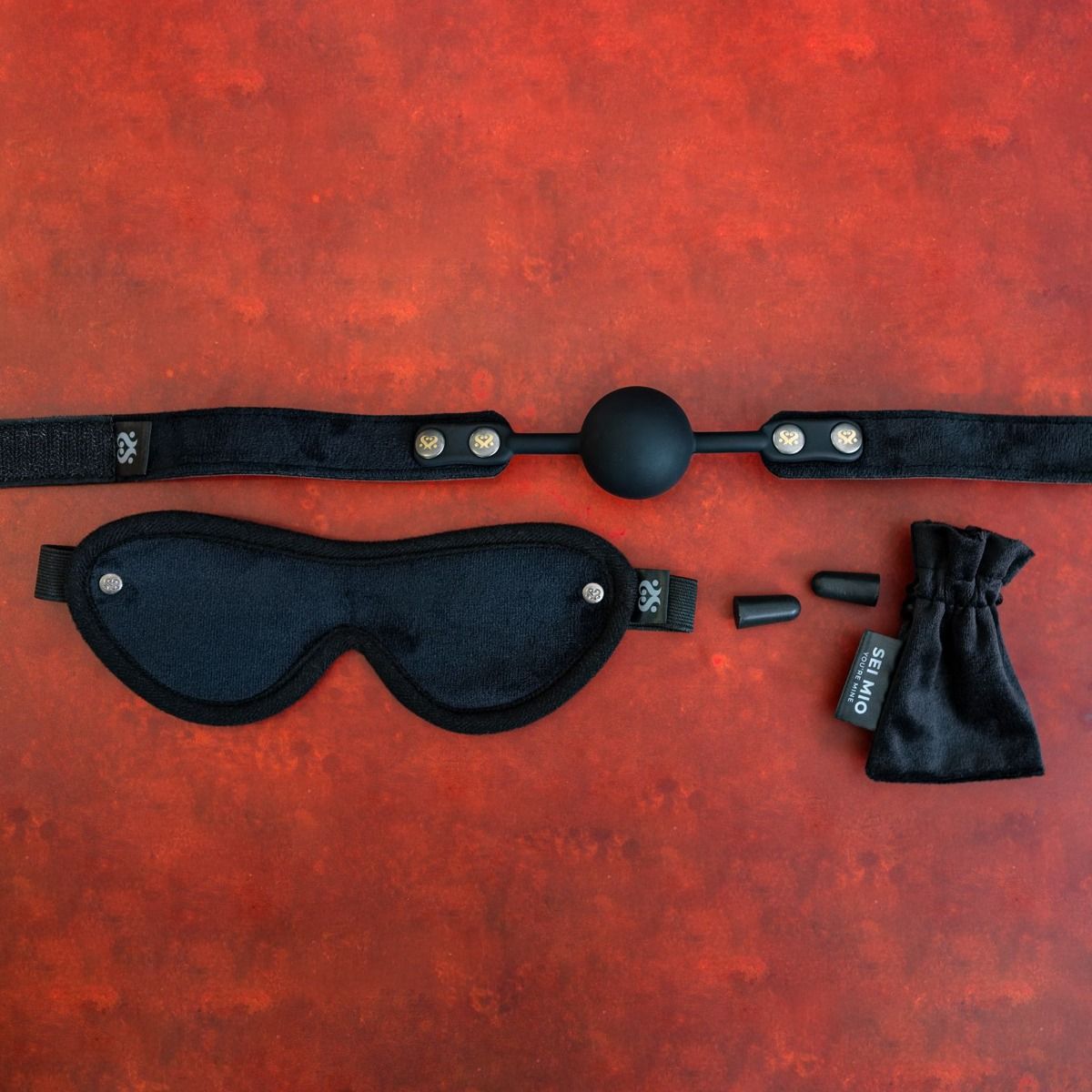 SEI MIO SENSORY SURRENDER BLINDFOLD GAG AND EARPLUG KIT - CRESM046