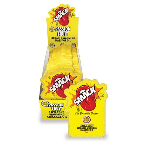SMACK LICKABLE MASSAGE OIL 36 PC DISPLAY PASSION FRUIT