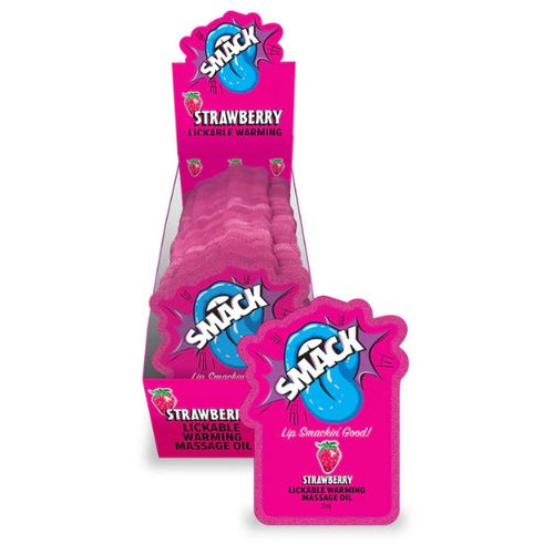 SMACK LICKABLE MASSAGE OIL 36 PC DISPLAY STRAWBERRY