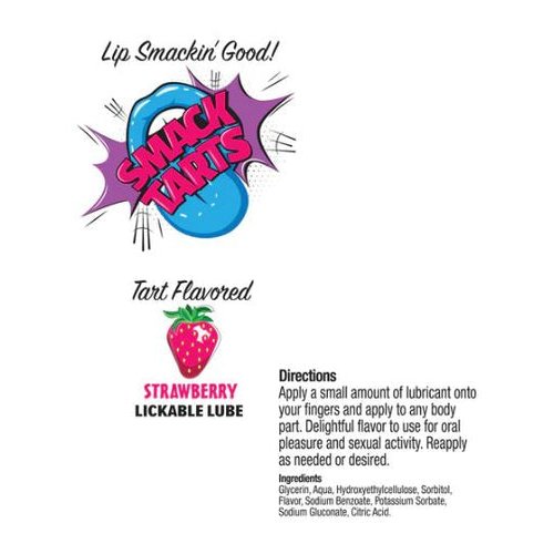 SMACK TARTS LICKABLE LUBE SOUR STRAWBERRY 2OZ