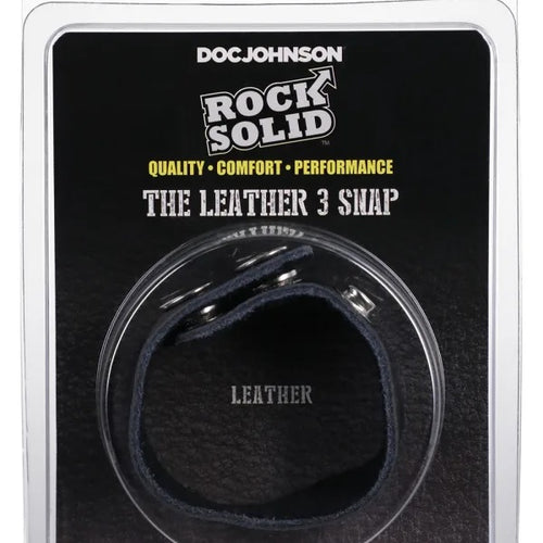 ROCK SOLID LEATHER 3 SNAP BLACK