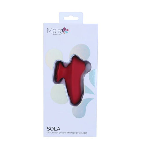 SOLA 10 FUNCTION SILICONE THUMPING MASSAGER RED - MTBO2605