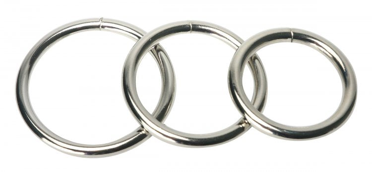 MASTER SERIES TRINE STEEL COCK RING SET - XRSP132