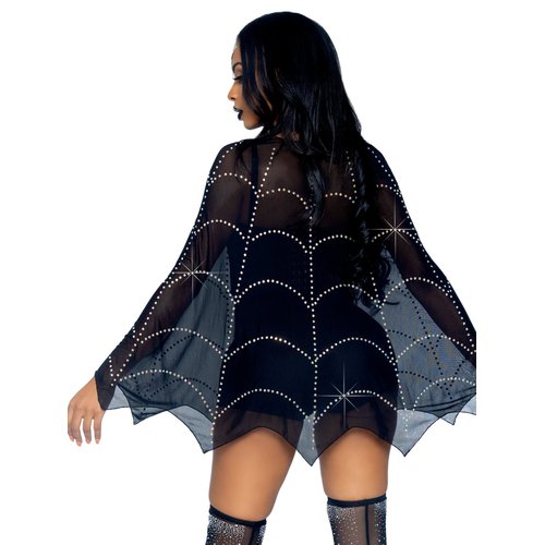 Spider Web Rhinestone Costume Poncho - 87082     00122