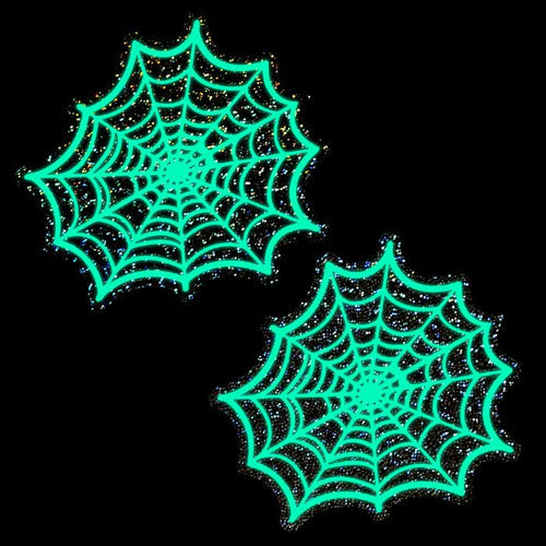 PASTEASE GLITTER BLACK GLOW IN THE DARK SPOOKY SPIDER - PASWEBGLW5