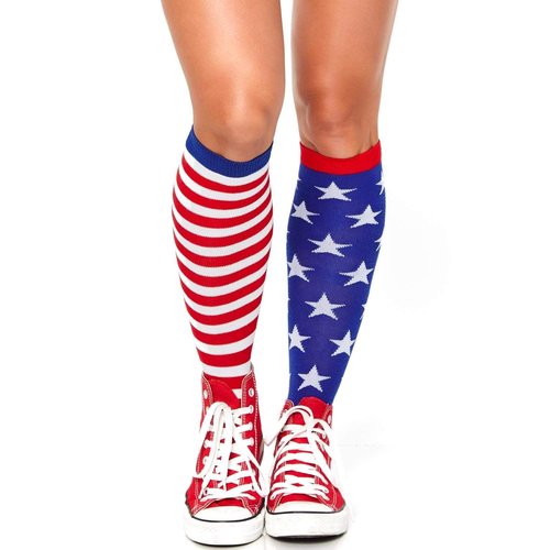 Stars and Stripes Knee High Socks - 5617      10122