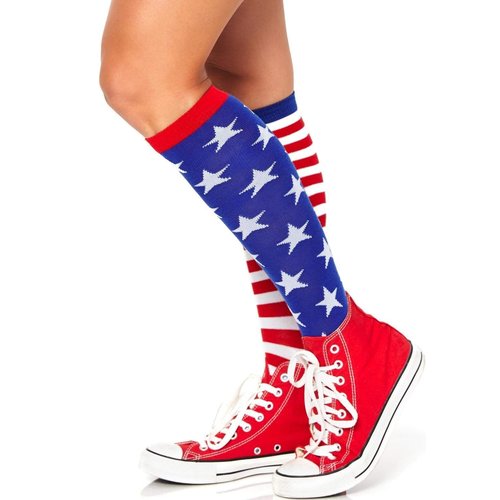 Stars and Stripes Knee High Socks - 5617      10122
