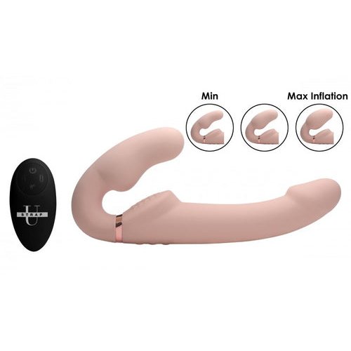 STRAP U 10X EVOKE ERGO-FIT INFLATABLE & VIBRATING STRAPLESS STRAP-ON FLESH - XRAG302