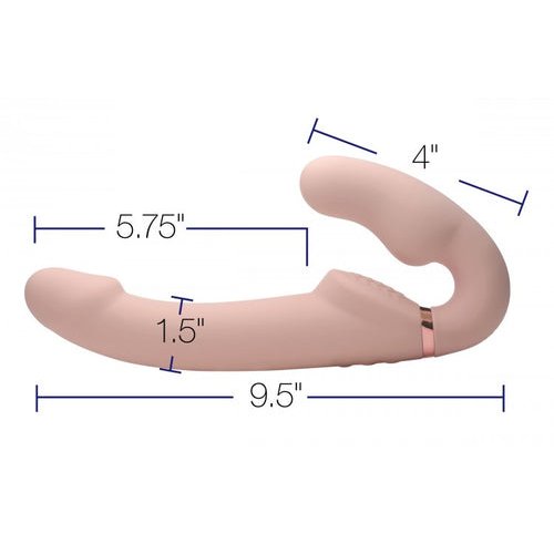 STRAP U 10X EVOKE ERGO-FIT INFLATABLE & VIBRATING STRAPLESS STRAP-ON FLESH - XRAG302