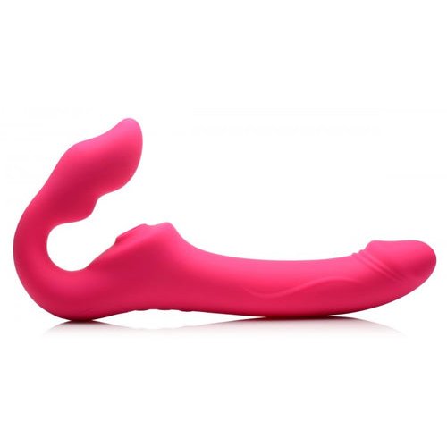 STRAP U LICKING & VIBRATING STRAPLESS STRAP-ON W/ REMOTE - XRAG906