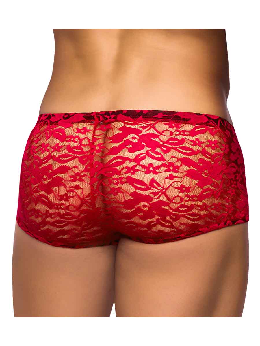 MINI SHORT STRETCH LACE LARGE RED - MP145162RELG
