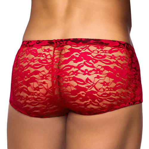 MINI SHORT STRETCH LACE SMALL RED - MP145162RESM