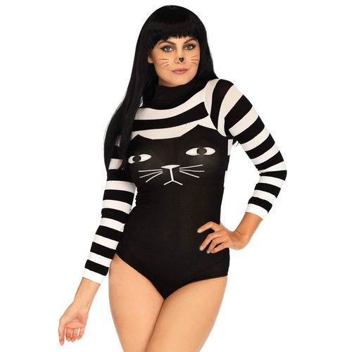 Striped Cat Costume Bodysuit - 89204     00722