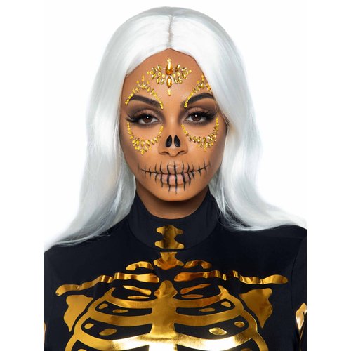 Sugar Skull Adhesive Face Jewels Sticker - EYE039    02622