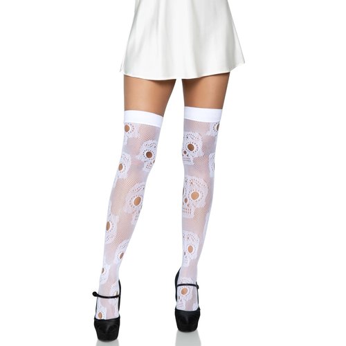 Sugar Skull Net Thigh Highs - 6626      00122