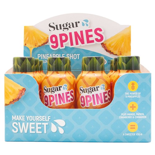 Sugar Splash 9Pines Pineapple Shot Display of 12