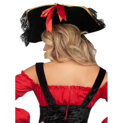Swashbuckler Pirate Hat With Lace Trim - 2098      01122