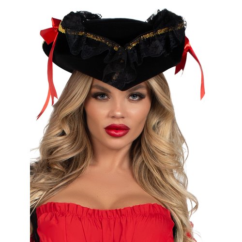 Swashbuckler Pirate Hat With Lace Trim - 2098      01122