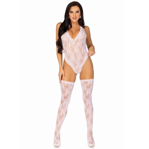 Sweet Romance Lace Teddy & Stockings Set - 81484     00122