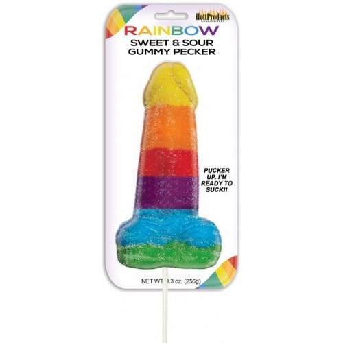 SWEET & SOUR JUMBO RAINBOW GUMMY COCK POP