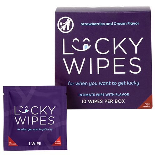 Sweetums Flavored Lucky Wipes For Men-Strawberries and Cream