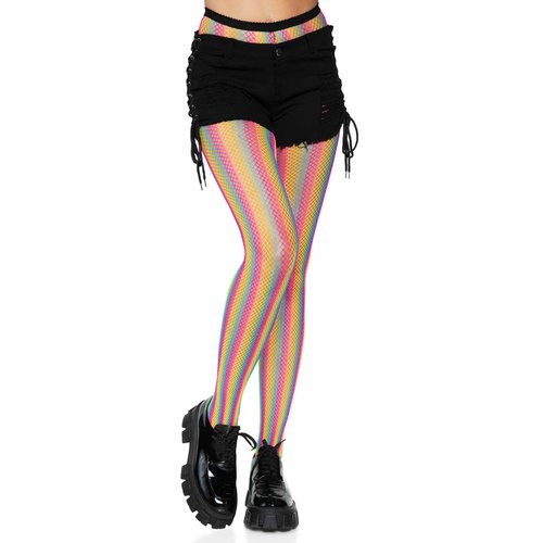 Tay Rainbow Striped Fishnet Tights - 9970      10122