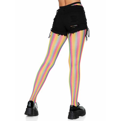 Tay Rainbow Striped Fishnet Tights - 9970      10122