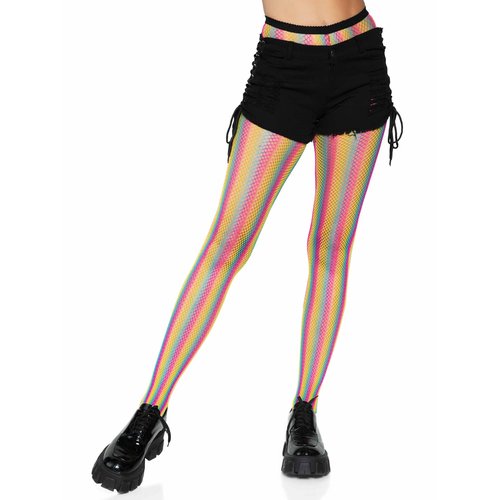 Tay Rainbow Striped Fishnet Tights - 9970      10122
