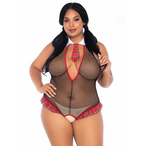 Teachers Pet Schoolgirl Fishnet Teddy - 87059     00122