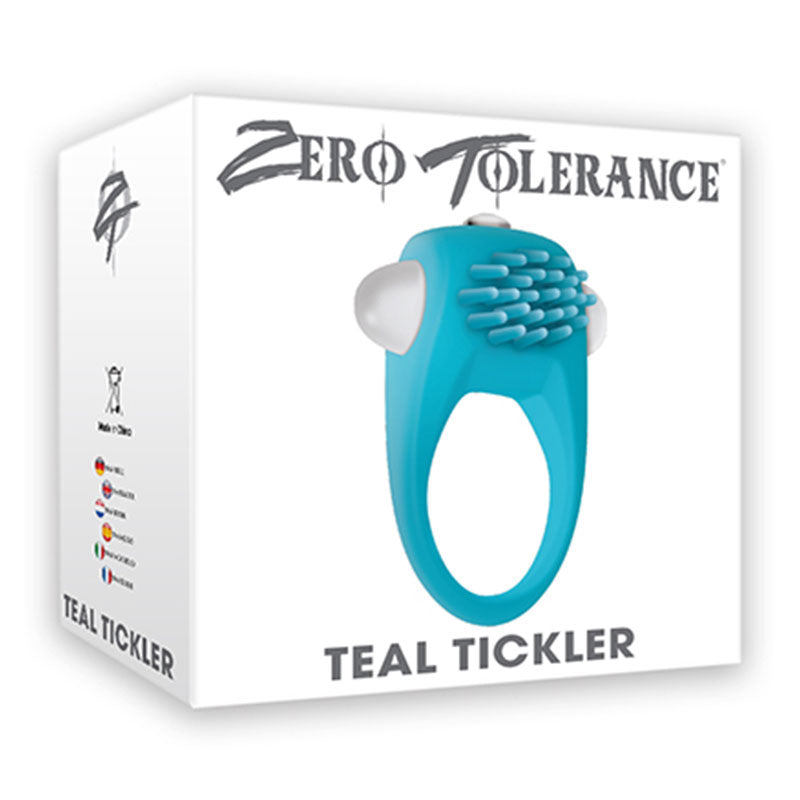 ZERO TOLERANCE TEAL TICKLER VIBRATING COCK RING - ENZECR32822