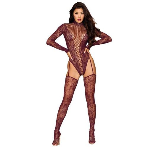 TEDDY BODYSTOCKING CHERRY LACQUER O/S - DG0532CHRLC