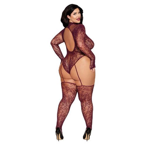 TEDDY BODYSTOCKING CHERRY LACQUER Q/S - DG0532CHRLCX