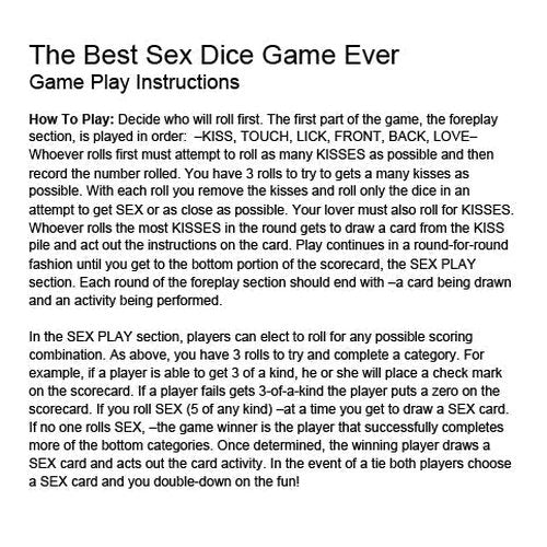 THE BEST SEX DICE GAME EVER
