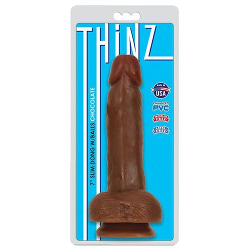 THINZ SLIM DONG 7IN W/BALLS CHOCOLATE - CN12051411