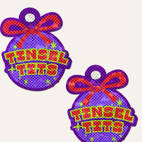 PASTEASE TINSEL HOLIDAY ORNAMENT ON DISCO GLITTER/PUR - PASTINT5